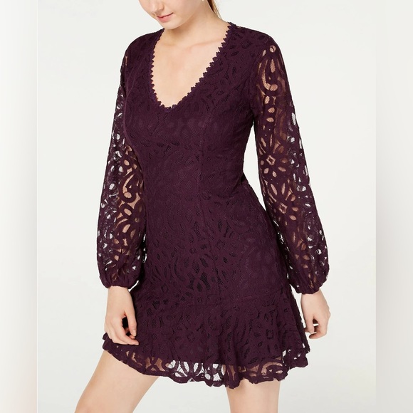 City Studio Dresses & Skirts - City Studio | NWT Women’s Lace Illusion Sleeve Mini Dress